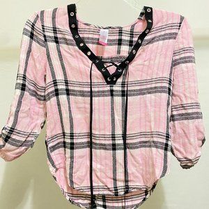 Pink Plaid Top